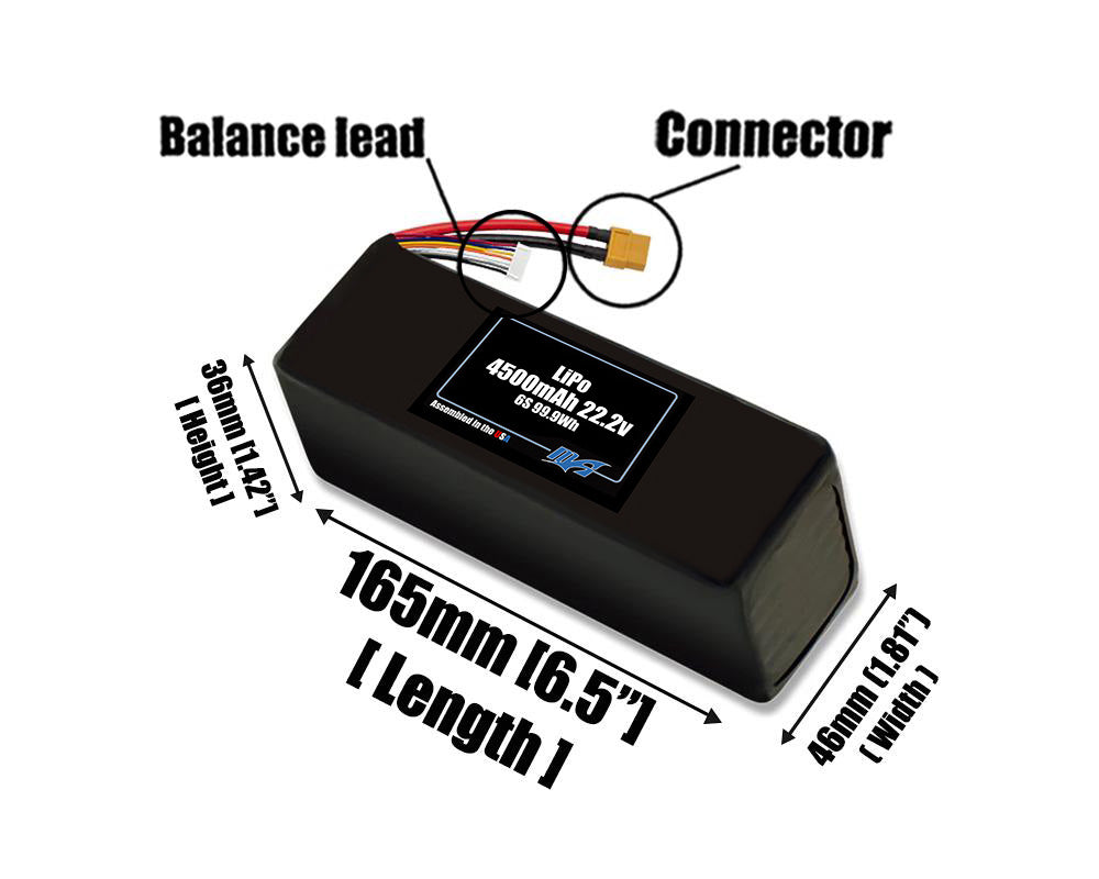 LiPo 4500mAh 6S 22.2v Battery Pack