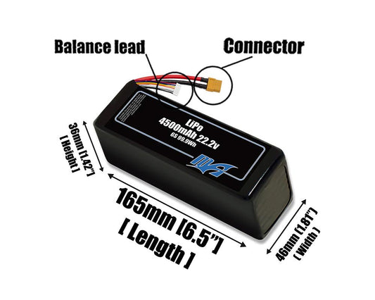 LiPo 4500mAh 6S 22.2v Battery Pack