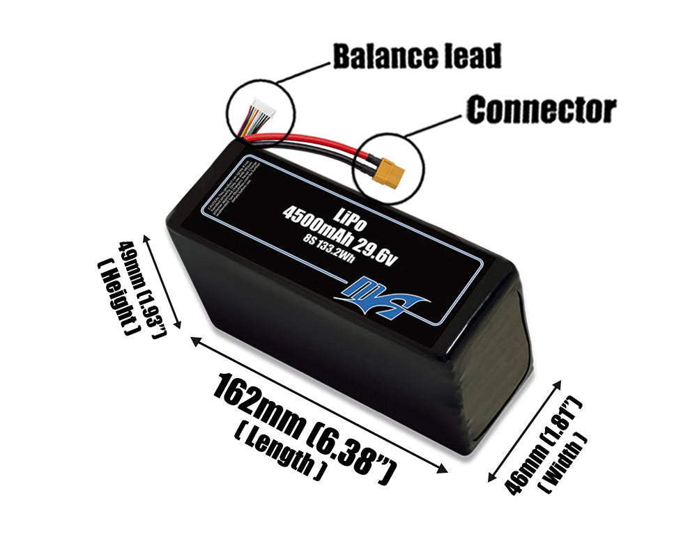 LiPo 4500mAh 8S 29.6v Battery Pack