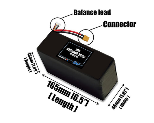 LiPo 4500mAh 8S 29.6v Battery Pack