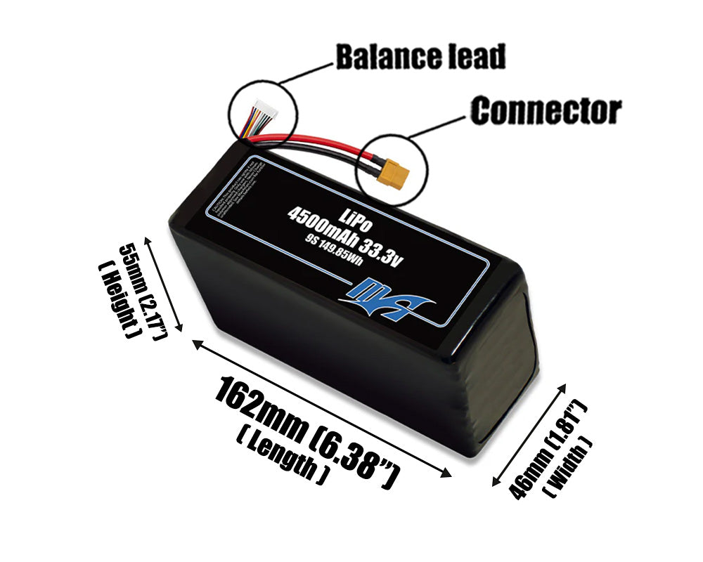 LiPo 4500mAh 9S 33.3v Battery Pack