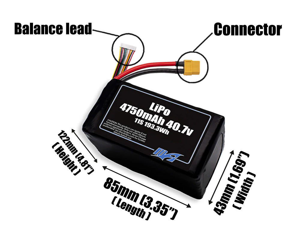 LiPo 4750mAh 11S2P 40.7v Battery Pack