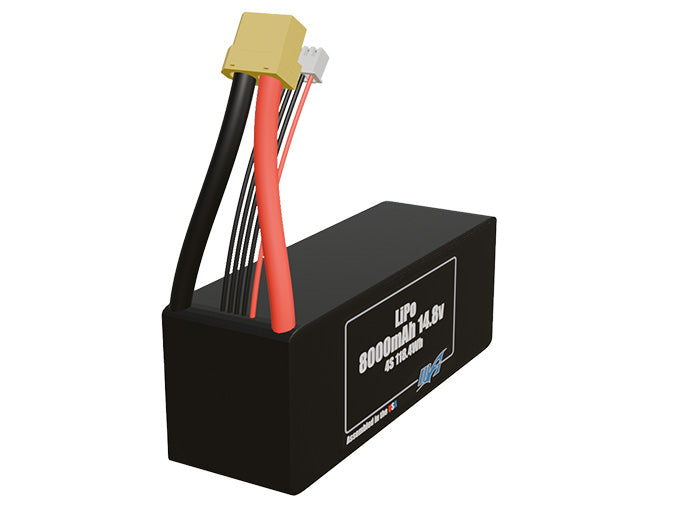 Rendered view of slim 8000mAh lite LiPo cells, used in UAV and defense-grade robotics projects