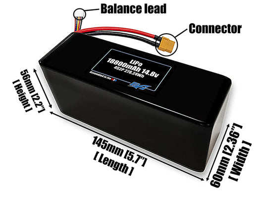 LiPo 18800mAh 4S2P 14.8v Battery Pack