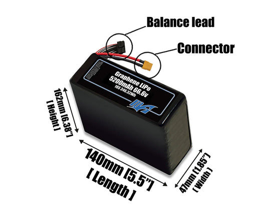 Graphene LiPo 5200mAh 18S 66.6v Battery Pack
