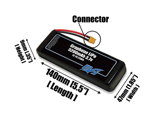 Graphene LiPo 5200mAh 1S 3.7v Battery Pack