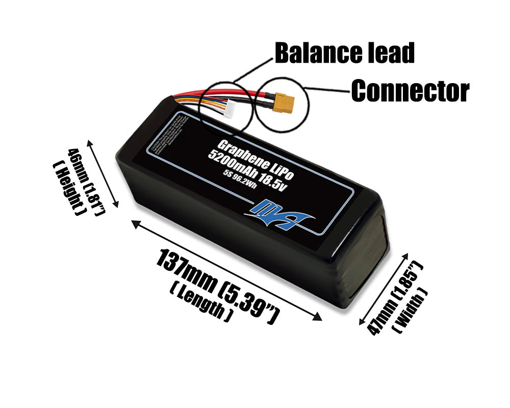 Graphene LiPo 5200mAh 5S 18.5v Battery Pack