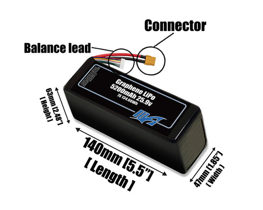 Graphene LiPo 5200mAh 7S 25.9v Battery Pack