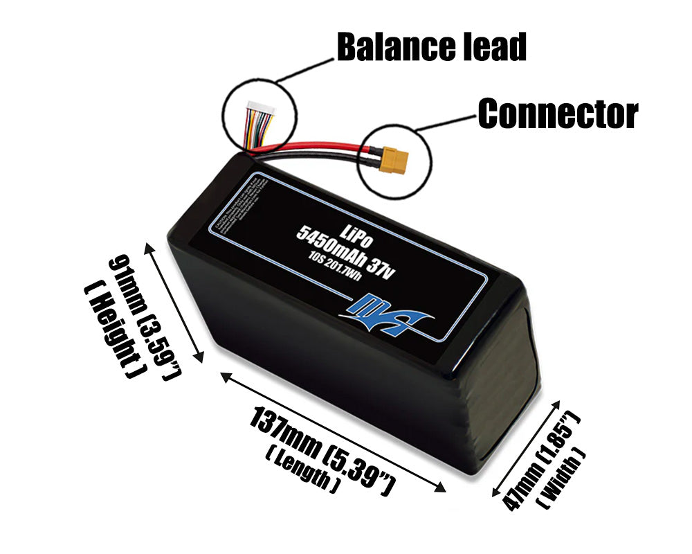 LiPo 5450mAh 10S 37v Battery Pack