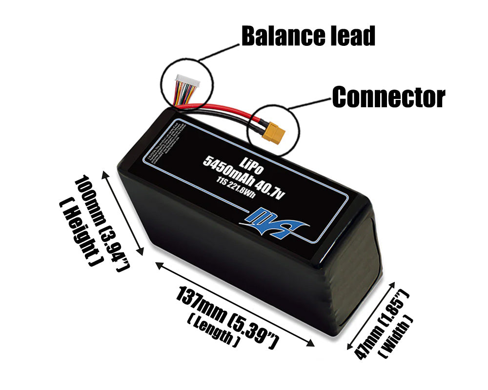 LiPo 5450mAh 11S 40.7v Battery Pack