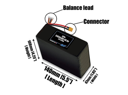 LiPo 5450mAh 12S 44.4v Battery Pack