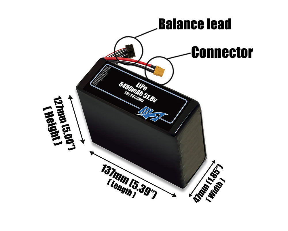 LiPo 5450 14S 51.8v Battery Pack