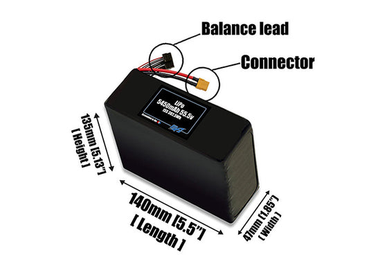 LiPo 5450mAh 15S 55.5v Battery Pack