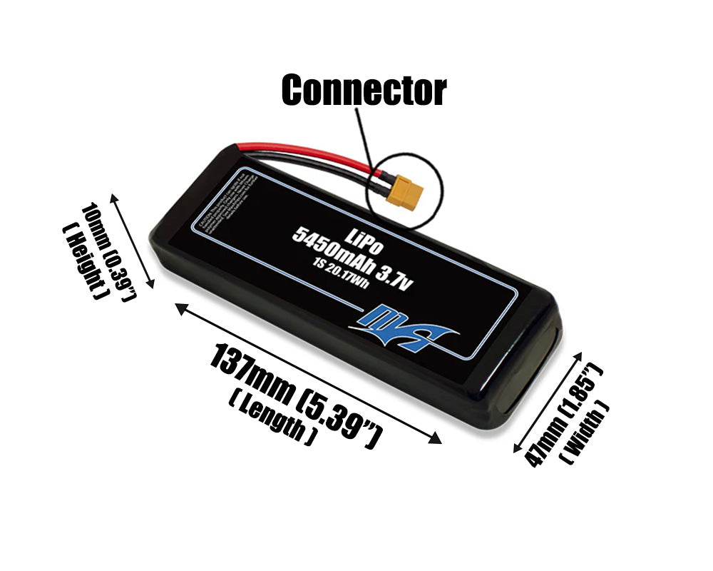 LiPo 5450mAh 1S 3.7v Battery Pack