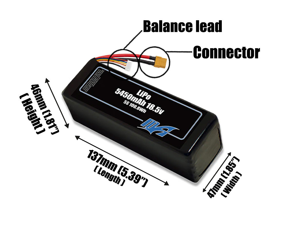 LiPo 5450mAh 5S 18.5v Battery Pack