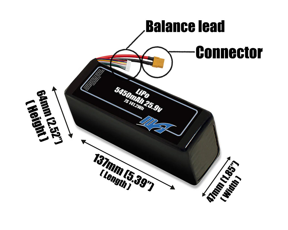 LiPo 5450mAh 7S 25.9v Battery Pack