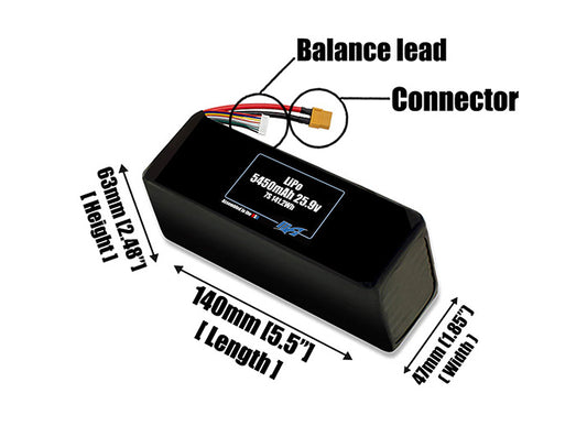 LiPo 5450mAh 7S 25.9v Battery Pack