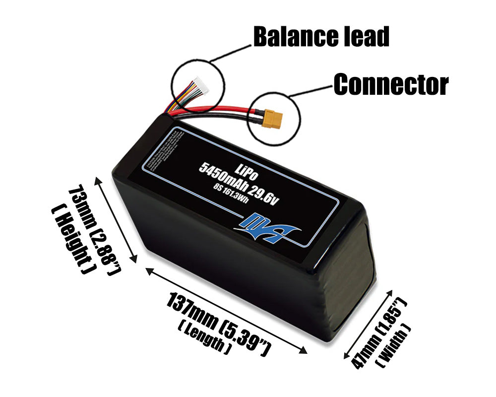 LiPo 5450mAh 8S 29.6v Battery Pack