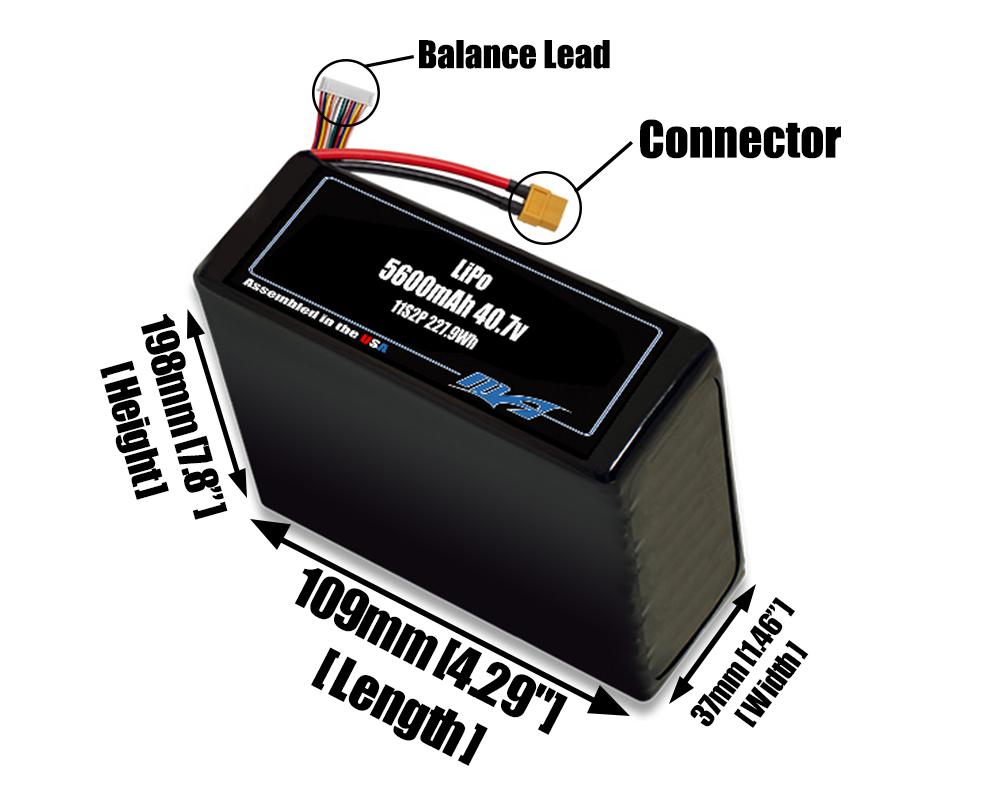 LiPo 5600mAh 11S2P 40.7v Battery Pack