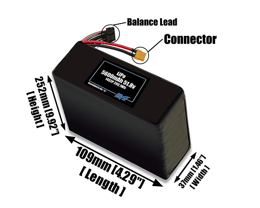 LiPo 5600mAh 14S2P 51.8v Battery Pack