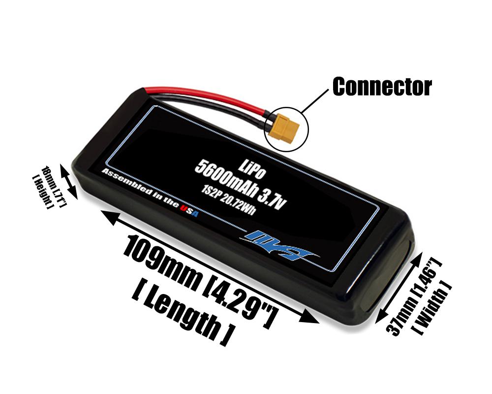 LiPo 5600mAh 1S2P 3.7v Battery Pack