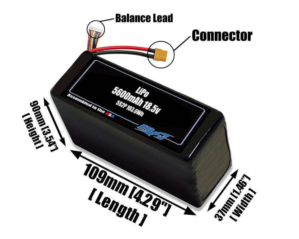 LiPo 5600mAh 5S2P 18.5v Battery Pack