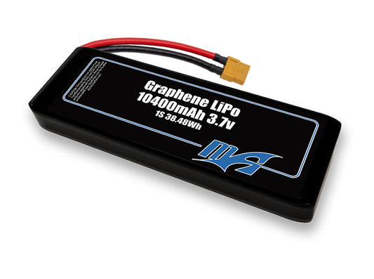 A MaxAmps Graphene LiPo 10400mAh 1S 2P 3.7 volt battery pack