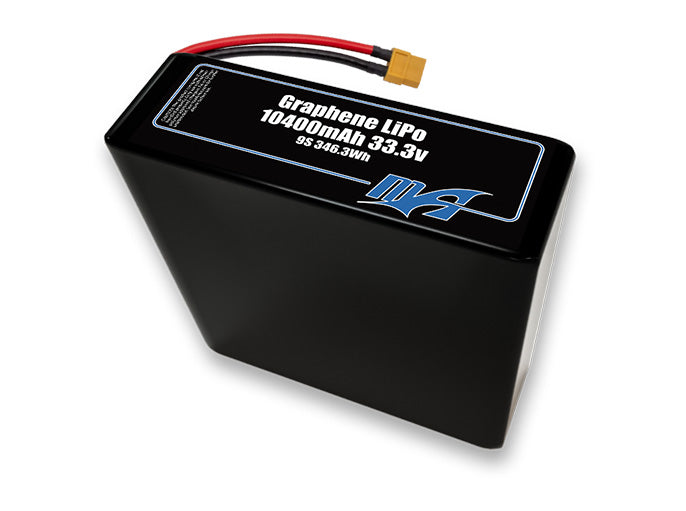 A MaxAmps Graphene LiPo 10400mAh 9S 2P 33.3 volt battery pack