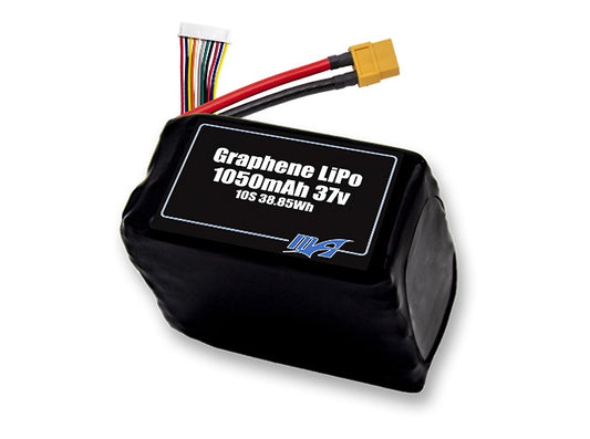 A MaxAmps Graphene LiPo 1050mAh 10S 37 volt battery pack