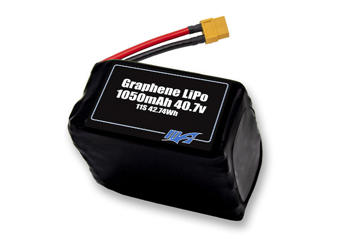 A MaxAmps Graphene LiPo 1050mAh 11S 40.7 volt battery pack
