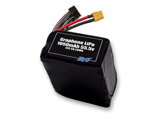 A MaxAmps Graphene LiPo 1050mAh 15S 55.5 volt battery pack