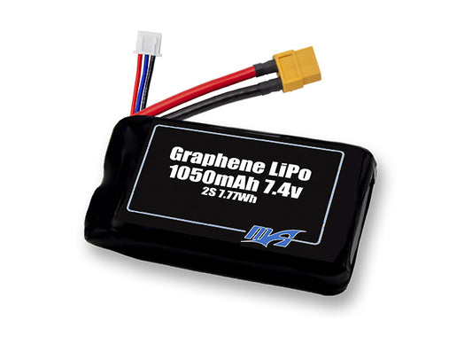 A MaxAmps Graphene LiPo 1050mAh 2S 7.4 volt battery pack