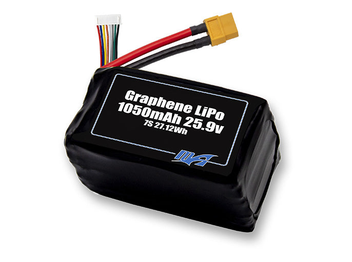 A MaxAmps Graphene LiPo 1050mAh 7S 25.9 volt battery pack