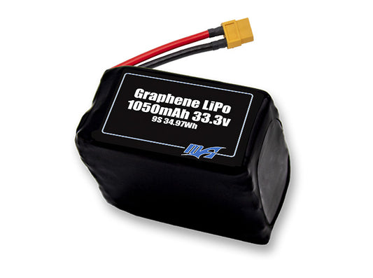 A MaxAmps Graphene LiPo 1050mAh 9S 33.3 volt battery pack