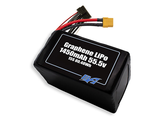 A MaxAmps Graphene LiPo 1450mAh 15S 55.5 volt battery pack