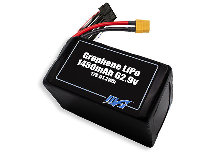 A MaxAmps Graphene LiPo 1450mAh 17S 62.9 volt battery pack