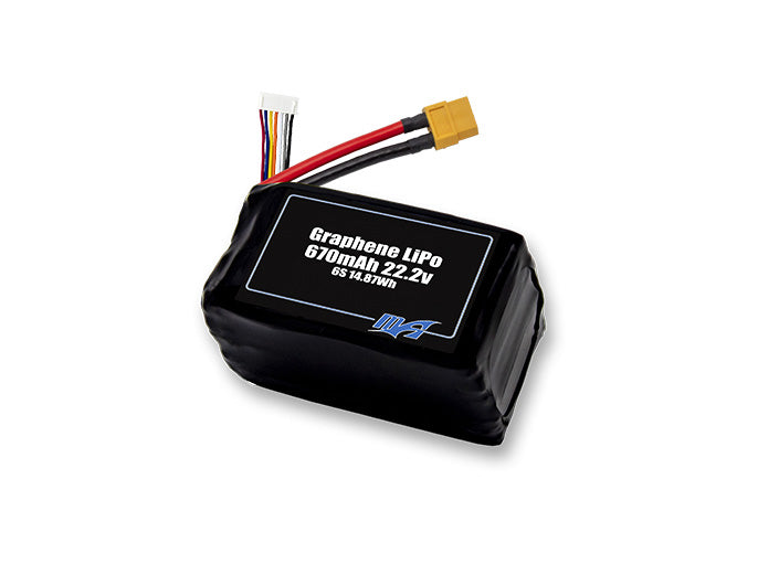 A MaxAmps Graphene LiPo 670mAh 6S 22.2 volt battery pack