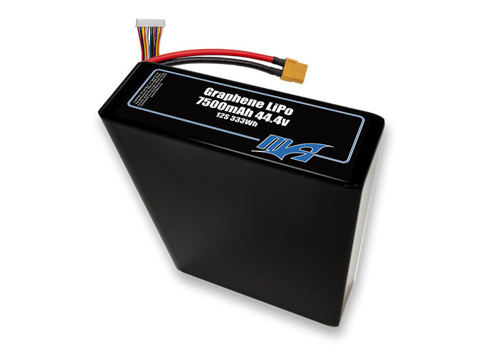Graphene LiPo 7500 12S2P 44.4v Battery Pack