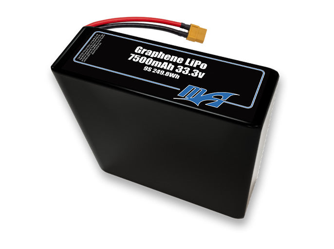 A MaxAmps Graphene LiPo 7500mAh 9S 2P 33.3 volt battery pack