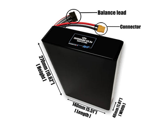 Graphene LiPo 10400mAh 15S2P 55.5v Battery Pack