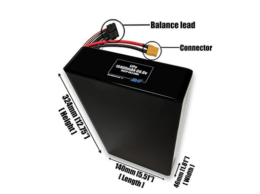 Graphene LiPo 10400mAh 18S2P 66.6v Battery Pack