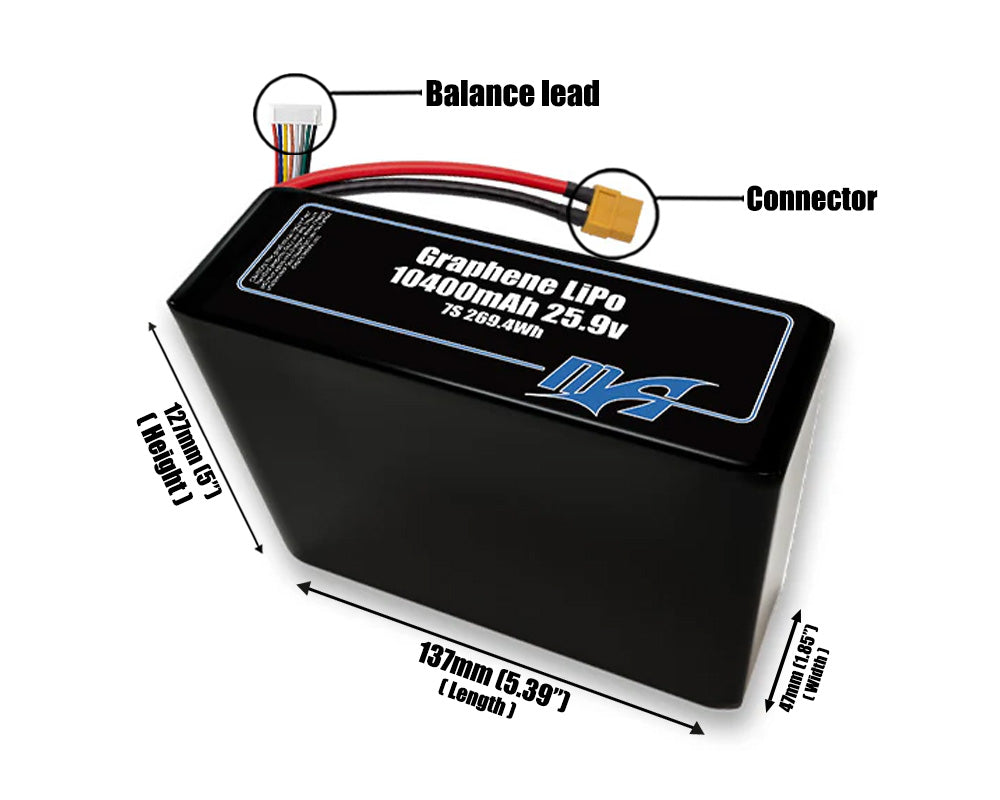 Graphene LiPo 10400mAh 7S2P 25.9v Battery Pack