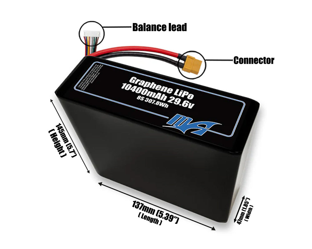 Graphene LiPo 10400mAh 8S2P 29.6v Battery Pack