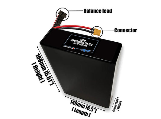 Graphene LiPo 7500mAh 14S2P 51.8v Battery Pack