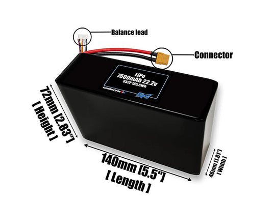Graphene LiPo 7500mAh 6S2P 22.2v Battery Pack
