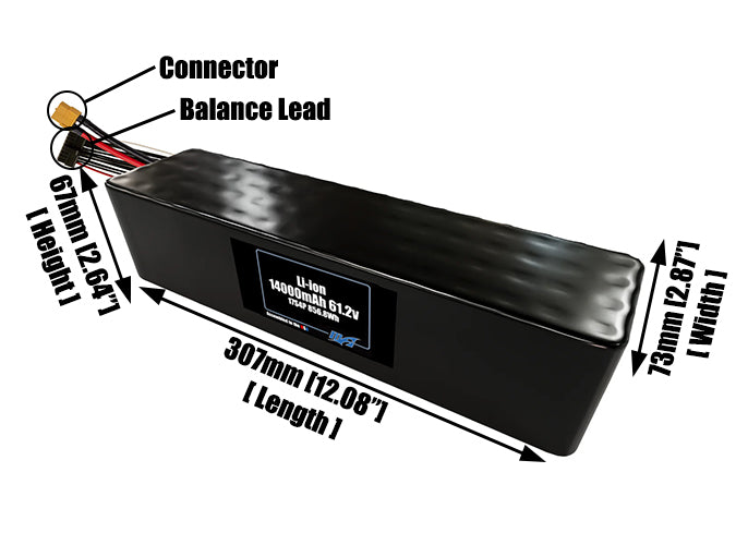 Li-ion 14000mAh 17S4P 61.2v Battery Pack