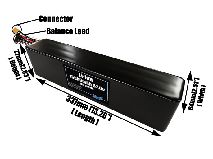 Li-ion 15000mAh 16S3P 57.6v