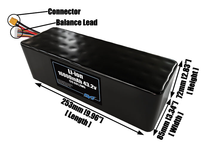 Li-ion 16000mAh 12S4P 43.2