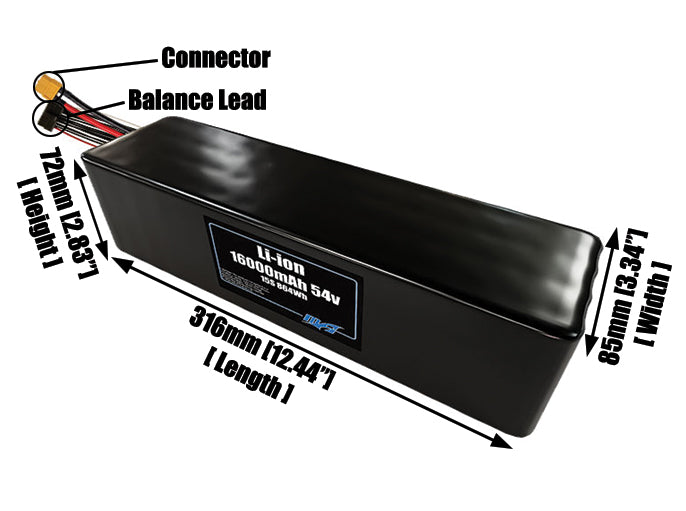 Li-ion 16000mAh 15S4P 54v