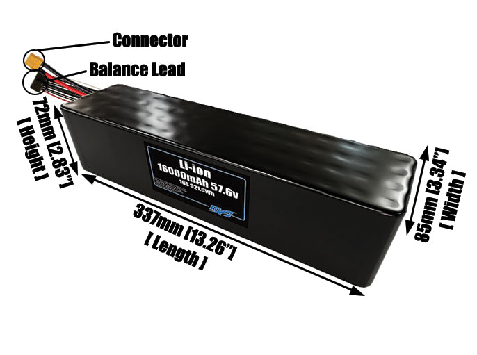 Li-ion 16000mAh 16S4P 57.6v